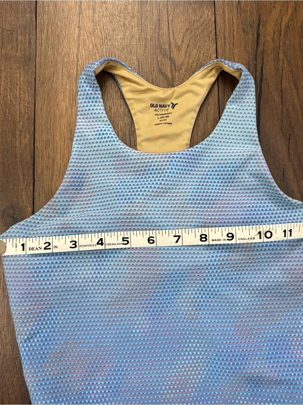 Old Navy Active PowerSoft Longline Blue Sports Bra Crop Top, Girls Size L (10-12